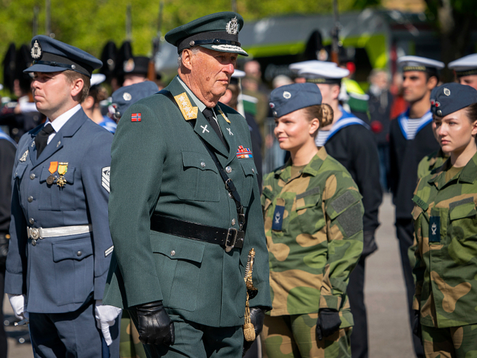 Kongen markerte Frigjeringsdagen og Forsvarets Veterandag på Akershus festning. Foto: Heiko Junge / NTB scanpix